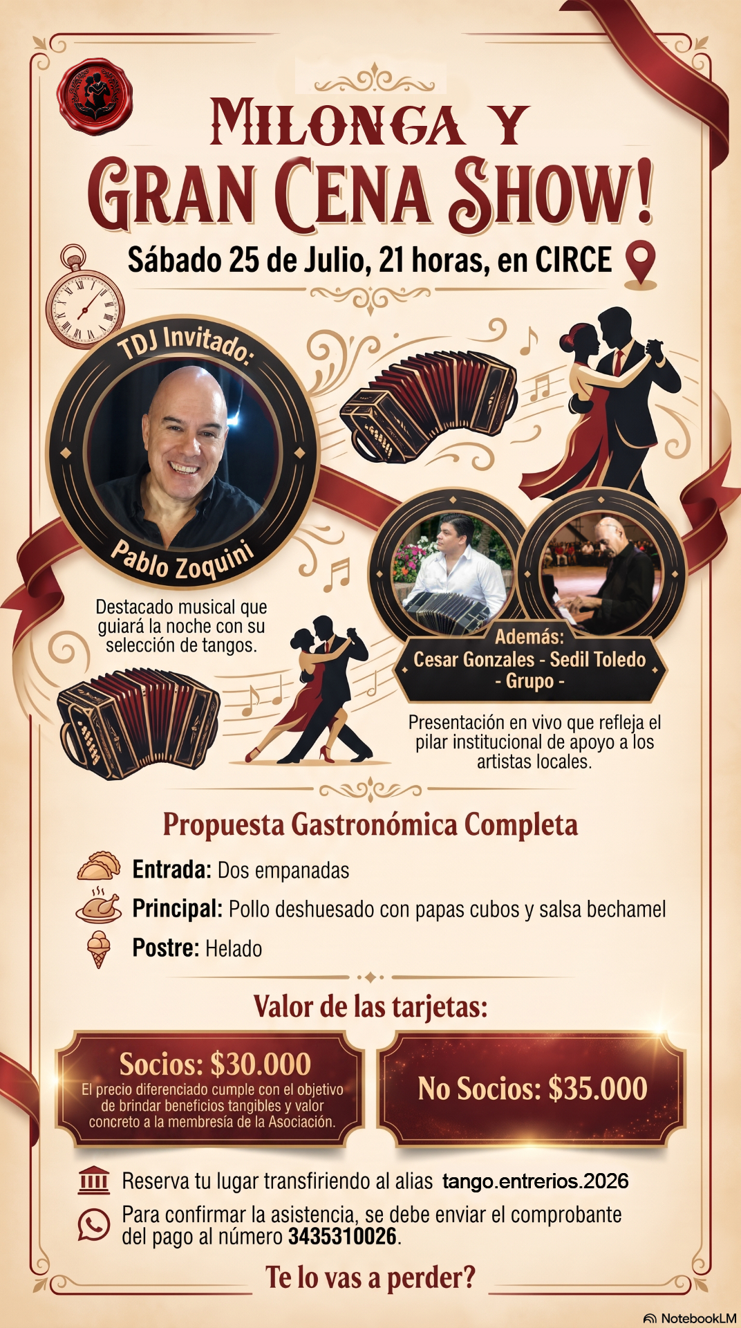 GRAN MILONGA – CENA – SHOW